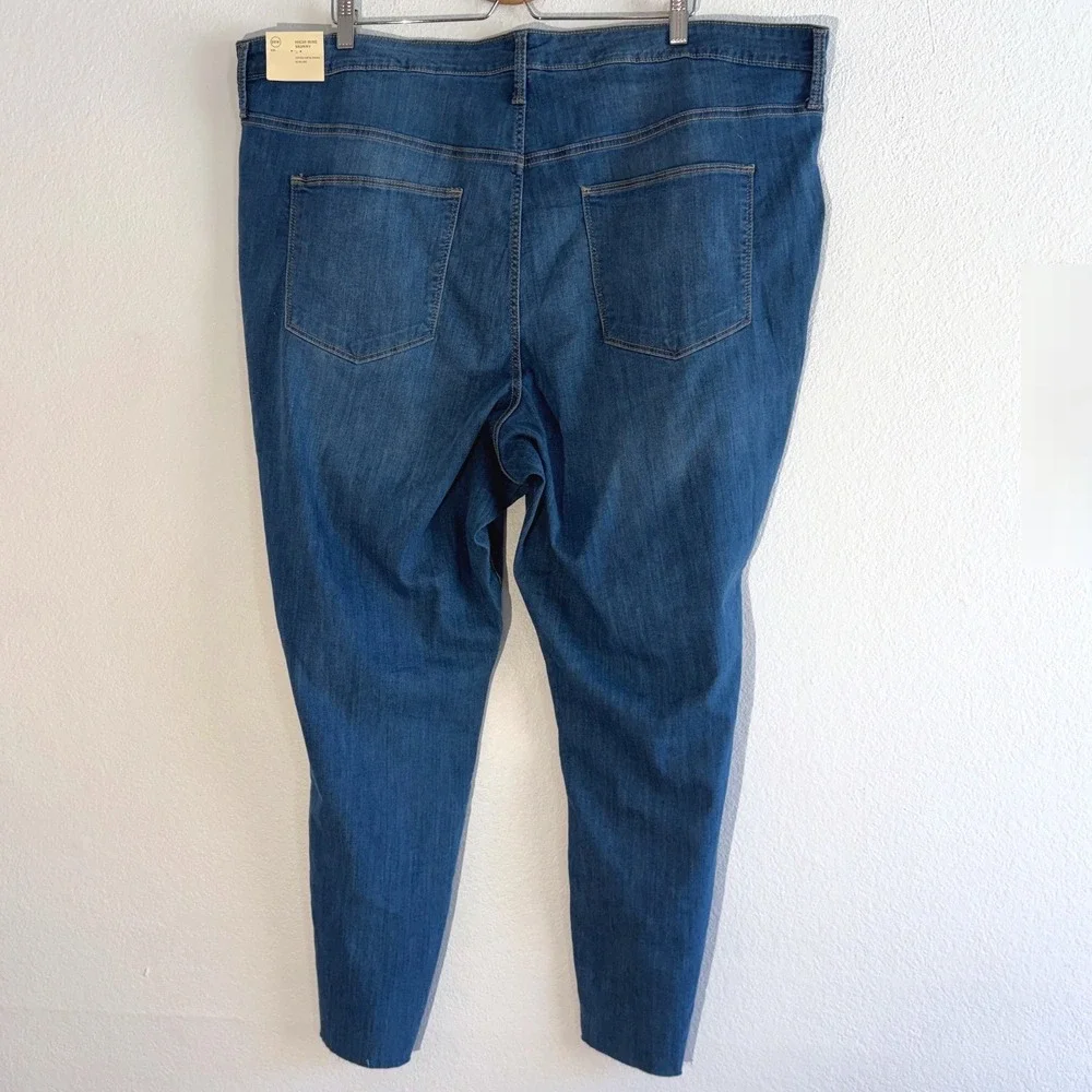Universal Thread High Rise Skinny Jeans Blue 26WR Raw Hem Recycled Cotton Blend
